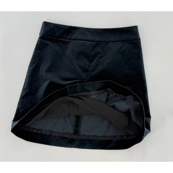 J.Crew Black Velvet Mini Skirt Size 2 Lined Front Pleat Preppy Event Classic - Picture 4 of 11